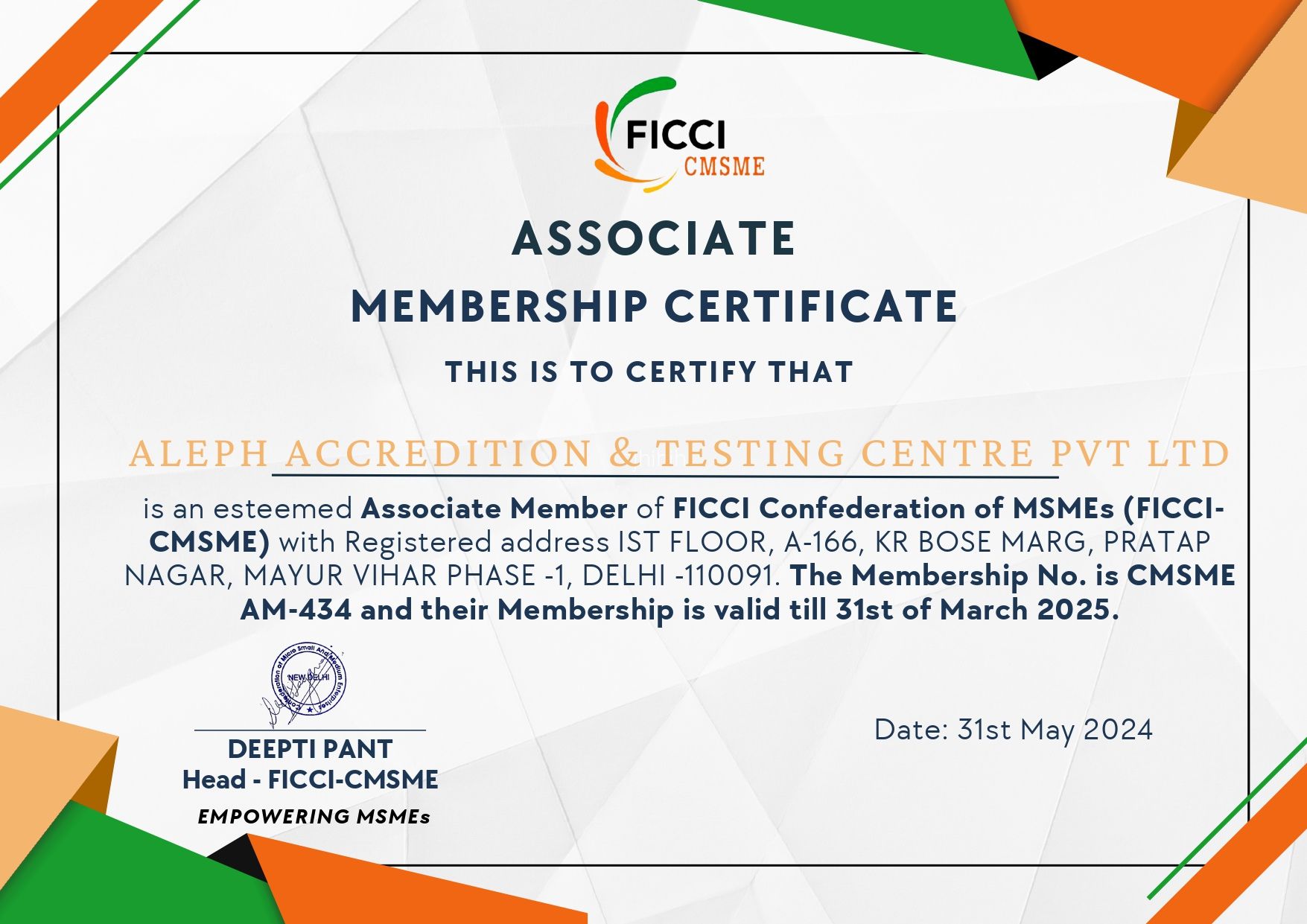 Certificate 1